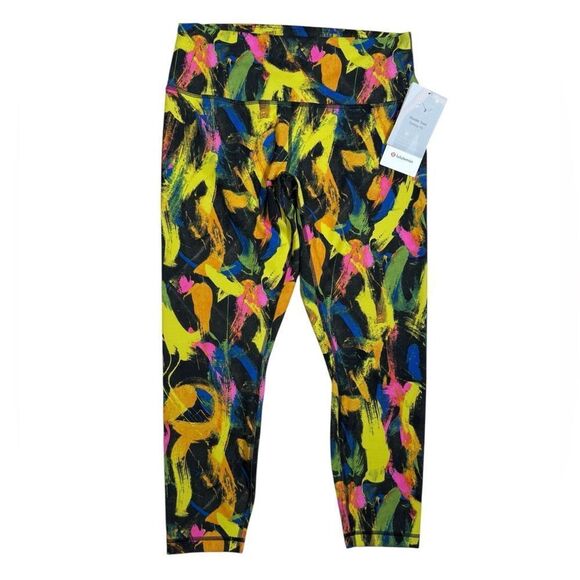 Lululemon Black Colorful Wunder Train High-Rise Tight 25" - Picture 4 of 8